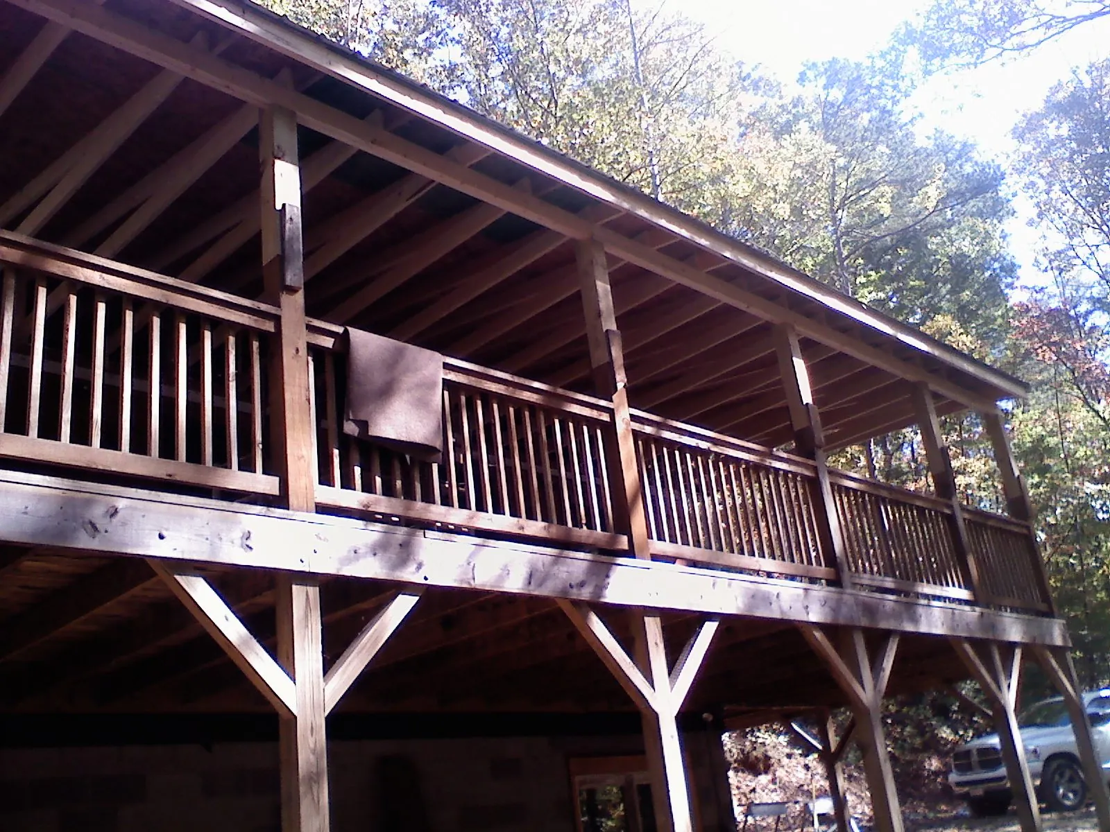 Timber framing under a new elevated porch and deck — Roof Leak Repair in Sturgeon Bay by Roofing Brothers